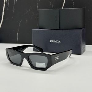 NEW PRADA SPRA01 16K08Z UNISEX SUNGLASSES PRA01S BLACK GEOMETRIC SPR A01 EYEWEAR